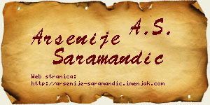 Arsenije Saramandić vizit kartica